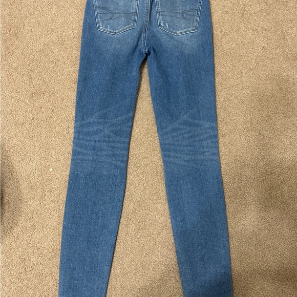 American Eagle Outfitters Blue Distressed Skinny Jeans - Picture 2 of 4